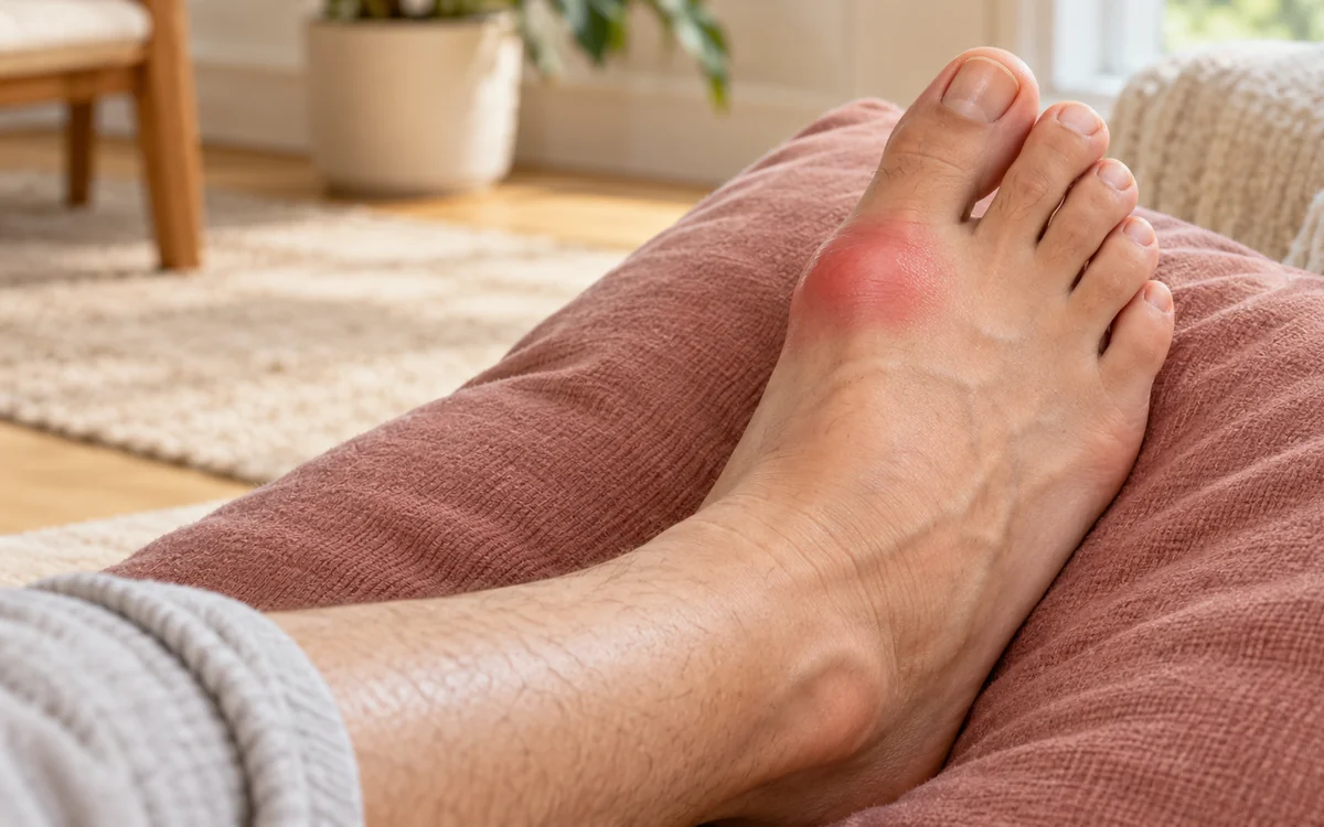 صورة توضيحية لموضوع: أعراض النقرس: إزاي تميّز النوبة وإمتى تحتاج كشف عاجل؟