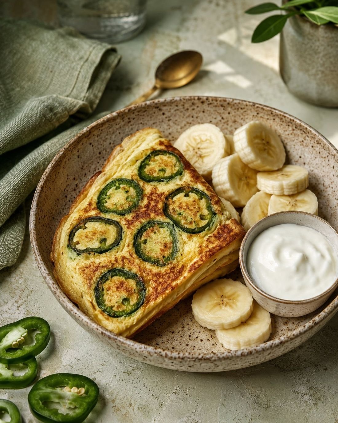 Sandwich-Maker Omelette with Green Pepper