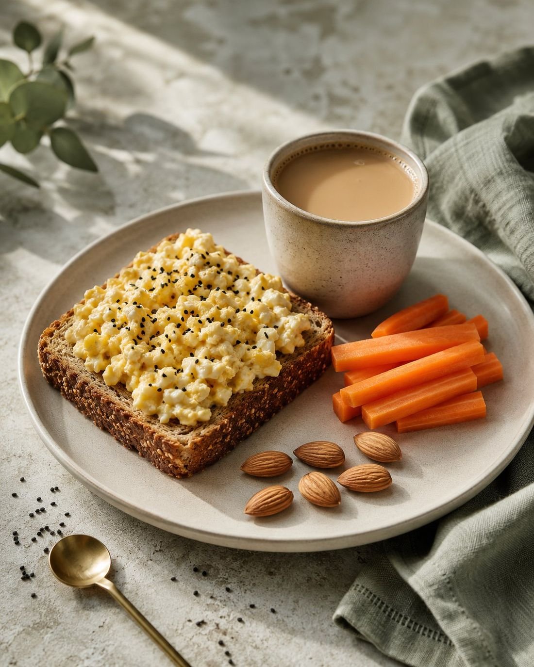 Egg Salad Toast with Black Seed