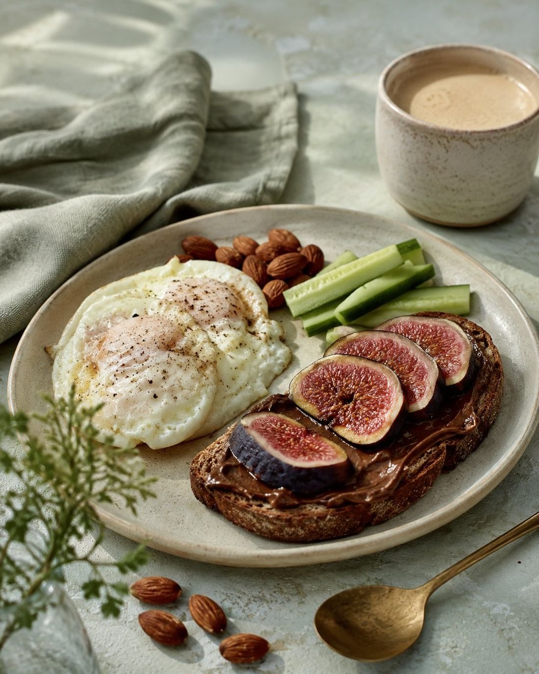 Egg, Fig and Almond Breakfast Tray