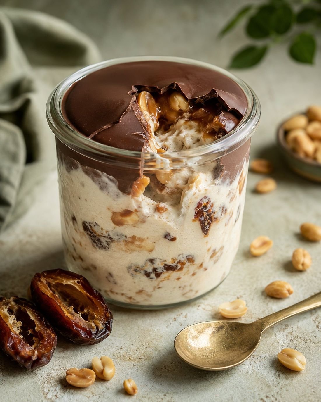 Frozen Snickers Yogurt Cup