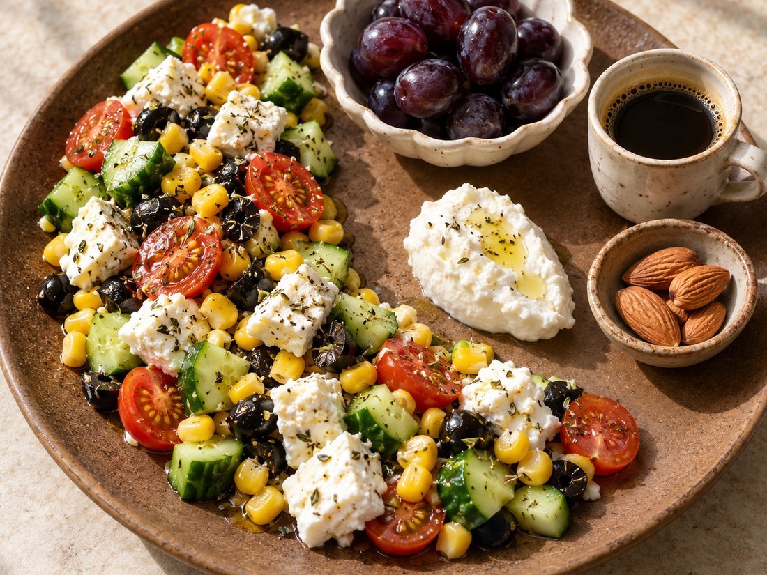 Cottage Cheese Corn Salad Breakfast Platter